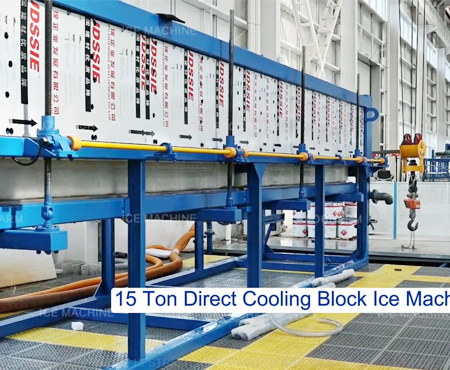 Máy làm đá khối công nghiệp làm mát trực tiếp 15 tấn